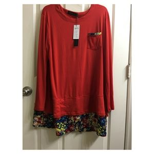 Floral trimmed tunic